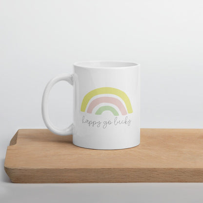 Happy go lucky mug, happy mug, rainbow mug, positive mug, st Patricks day