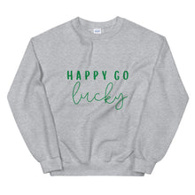 Load image into Gallery viewer, Happy go lucky Unisex Sweatshirt, st Patricks day, cute sweatshirt, happy sweatshirt
