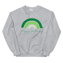 Load image into Gallery viewer, Happy go lucky sweatshirt Unisex Sweatshirt, cute sweatshirt, st Patricks day
