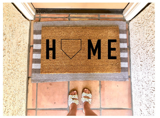 Home plate doormat, baseball doormats