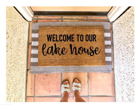 Welcome to our lake house, Lake house vibes, lake doormat, cute doormat