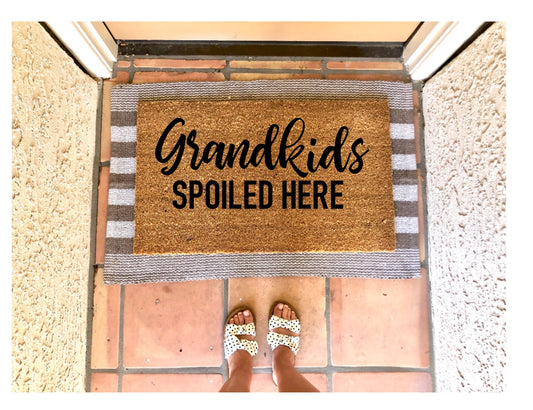 Grandkids spoiled here doormat, Mother’s Day gift, gift for her, housewarming gift