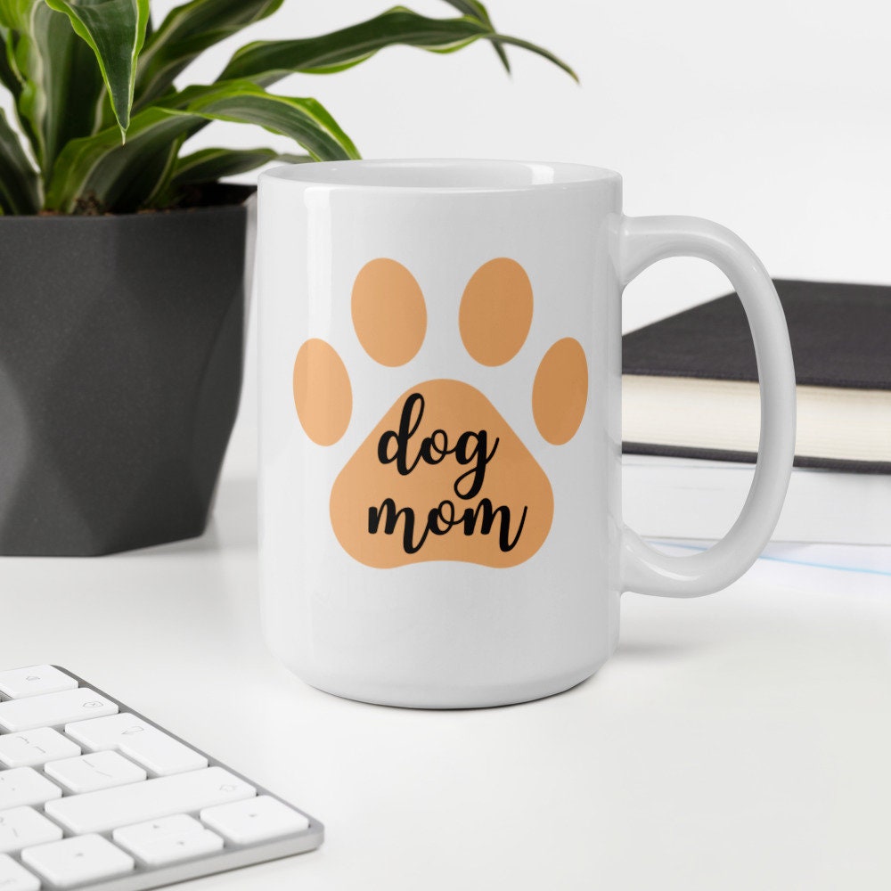 Dog mom orange paw mug, cute mug, dog mom, mothers day gift, gift for her, dog mug