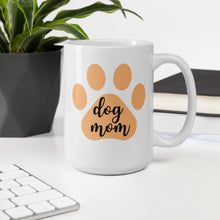 Load image into Gallery viewer, Dog mom orange paw mug, cute mug, dog mom, mothers day gift, gift for her, dog mug
