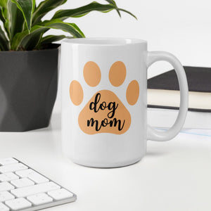 Dog mom orange paw mug, cute mug, dog mom, mothers day gift, gift for her, dog mug