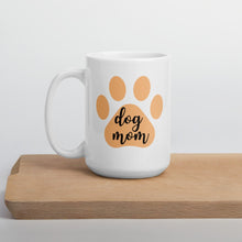 Load image into Gallery viewer, Dog mom orange paw mug, cute mug, dog mom, mothers day gift, gift for her, dog mug
