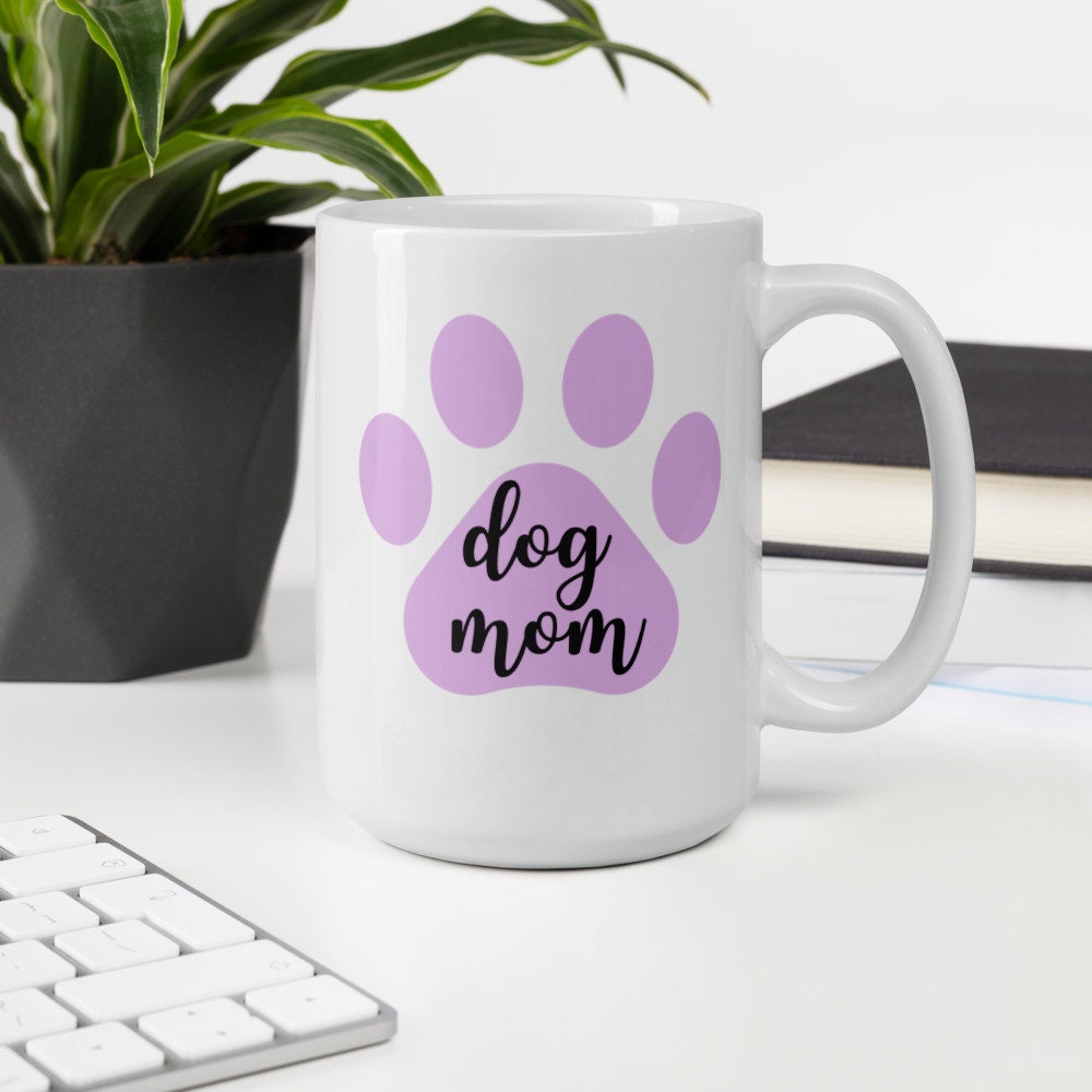 Dog mom purple paw print mug, dog mom, dog mug, mothers day gift, gift for her
