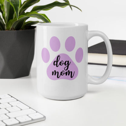 Dog mom purple paw print mug, dog mom, dog mug, mothers day gift, gift for her