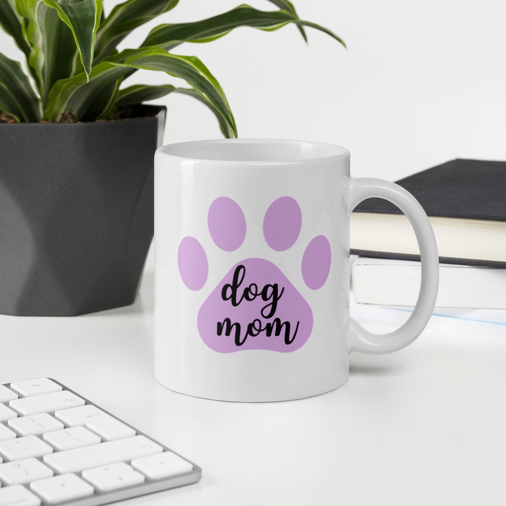Dog mom purple paw print mug, dog mom, dog mug, mothers day gift, gift for her