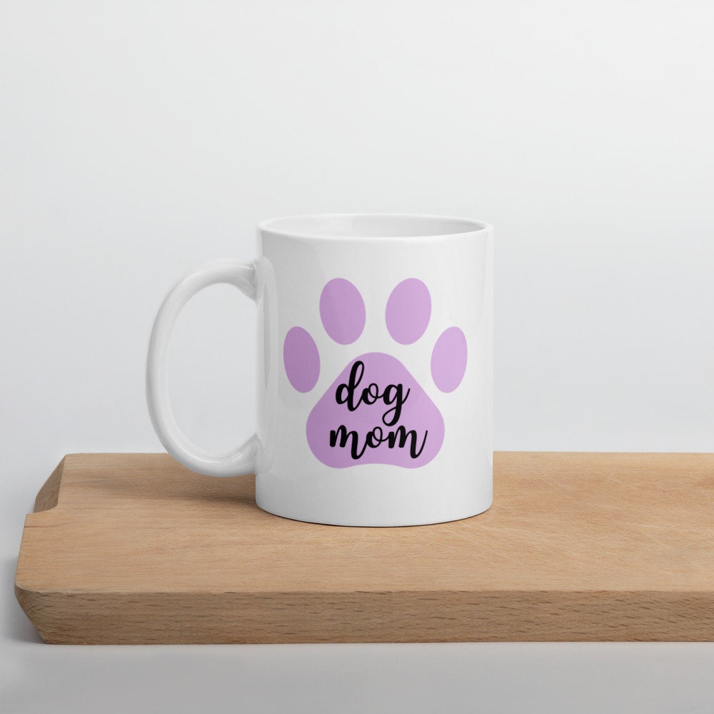 Dog mom purple paw print mug, dog mom, dog mug, mothers day gift, gift for her