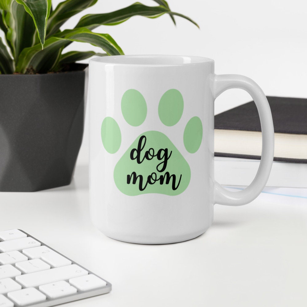 Dog mom green paw mug, mothers day gift, gift for her, dog mom, dog mug
