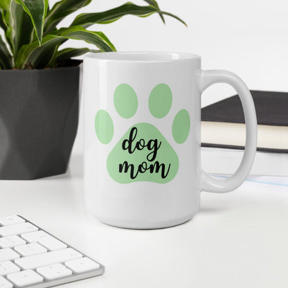Dog mom green paw mug, mothers day gift, gift for her, dog mom, dog mug