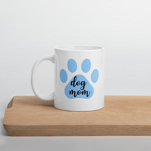 Dog mom blue paw mug, dog mom, dog mug, cute mug, mothers day gift, gift for her