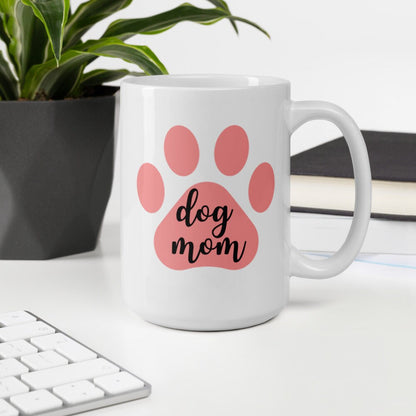 Dog mom pink paw mug, dog mom, dog mug, mothers day, gift for her, cute mug