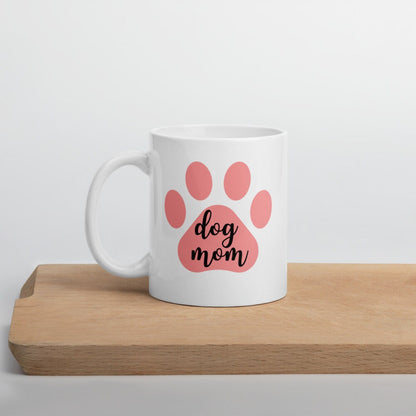 Dog mom pink paw mug, dog mom, dog mug, mothers day, gift for her, cute mug