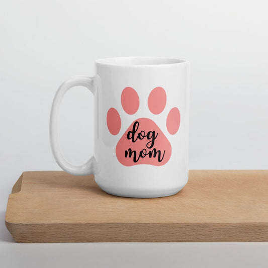 Dog mom pink paw mug, dog mom, dog mug, mothers day, gift for her, cute mug