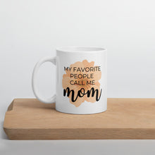 Load image into Gallery viewer, My favorite people call me mom orange flower mug, cute mug, mothers day gift, gift for her
