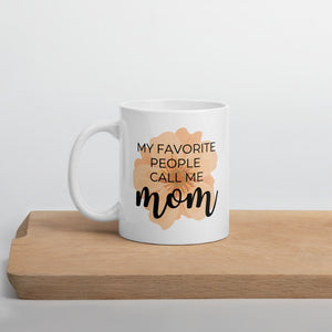My favorite people call me mom orange flower mug, cute mug, mothers day gift, gift for her