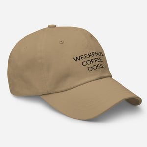 MULTIPLE COLORS AVAILABLE - Weekends coffee dogs Dad hat, cute hat, dog mom, dog lover, coffee lover