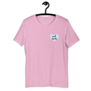 Cool mom blue heart Short-Sleeve Unisex T-Shirt, gift for her, mothers day