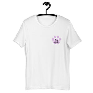 Dog mom purple paw Short-Sleeve Unisex T-Shirt, gift for her, mothers day