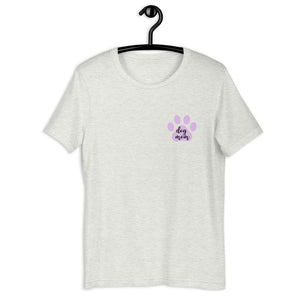 Dog mom purple paw Short-Sleeve Unisex T-Shirt, gift for her, mothers day