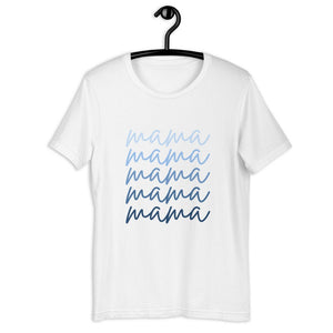 Blue script mama short-Sleeve Unisex T-Shirt, gift for her, mothers day