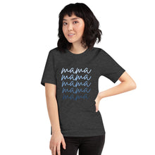 Load image into Gallery viewer, Blue script mama short-Sleeve Unisex T-Shirt, gift for her, mothers day
