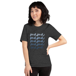 Blue script mama short-Sleeve Unisex T-Shirt, gift for her, mothers day