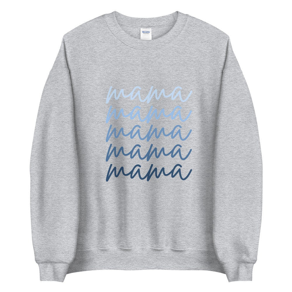 Blue script mama Unisex Sweatshirt, gift for her, mothers day