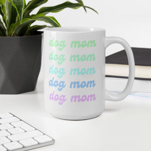 Colorful dog mom coffee mug, gift for her, mothers day