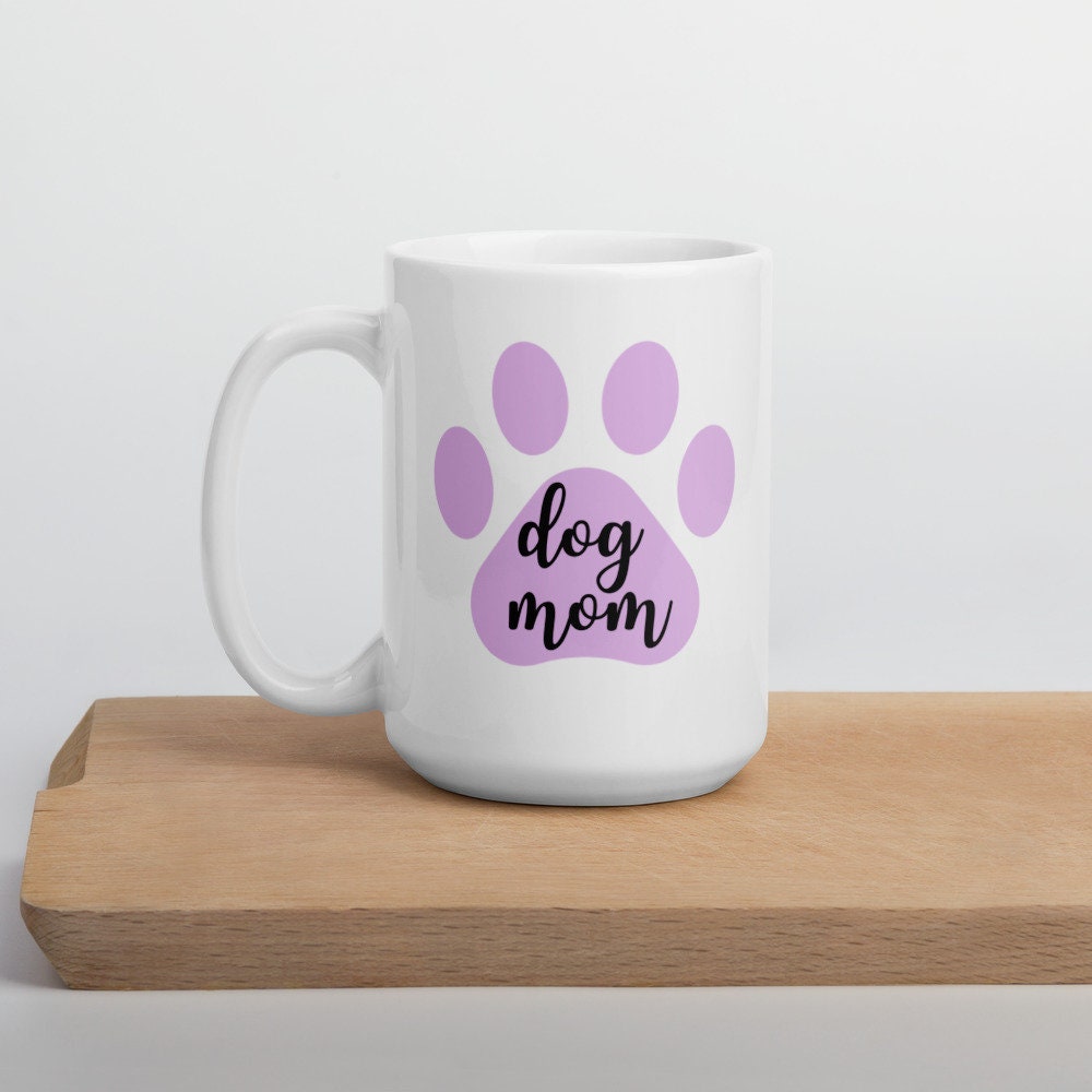 Dog mom purple paw print mug, dog mom, dog mug, mothers day gift, gift for her