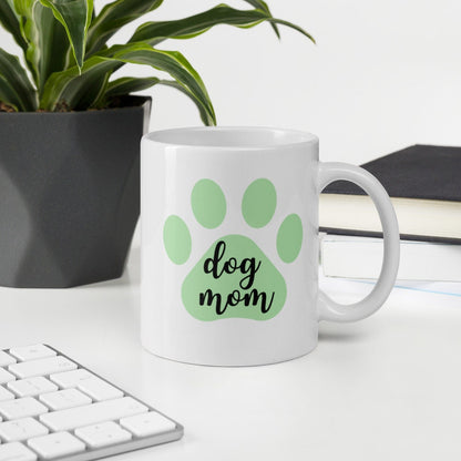 Dog mom green paw mug, mothers day gift, gift for her, dog mom, dog mug