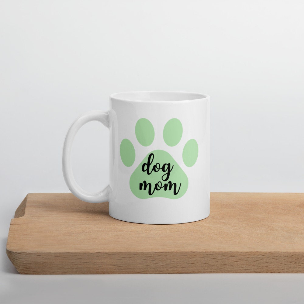 Dog mom green paw mug, mothers day gift, gift for her, dog mom, dog mug
