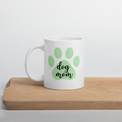 Dog mom green paw mug, mothers day gift, gift for her, dog mom, dog mug