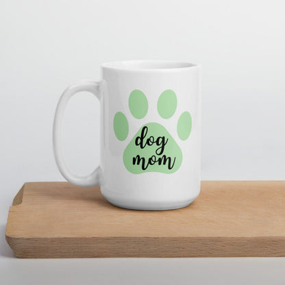 Dog mom green paw mug, mothers day gift, gift for her, dog mom, dog mug