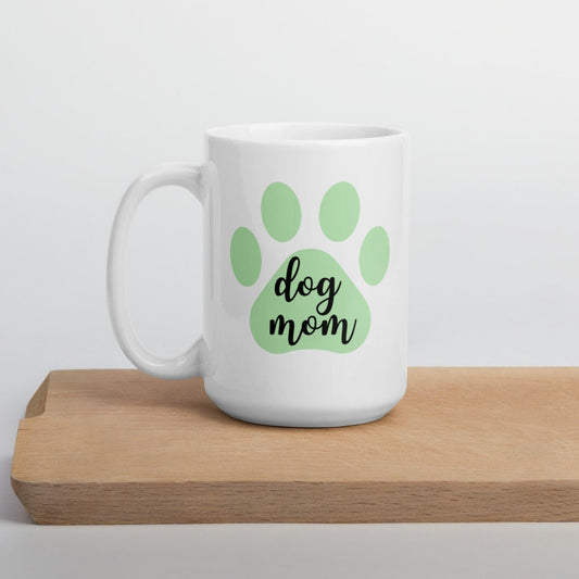 Dog mom green paw mug, mothers day gift, gift for her, dog mom, dog mug