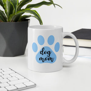 Dog mom blue paw mug, dog mom, dog mug, cute mug, mothers day gift, gift for her