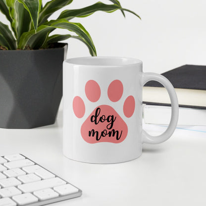 Dog mom pink paw mug, dog mom, dog mug, mothers day, gift for her, cute mug