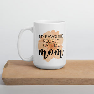 My favorite people call me mom orange flower mug, cute mug, mothers day gift, gift for her