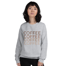 Load image into Gallery viewer, MULTIPLE COLORS AVAILABLE - Coffee multicolored Unisex Sweatshirt, cute shirt, coffee lover
