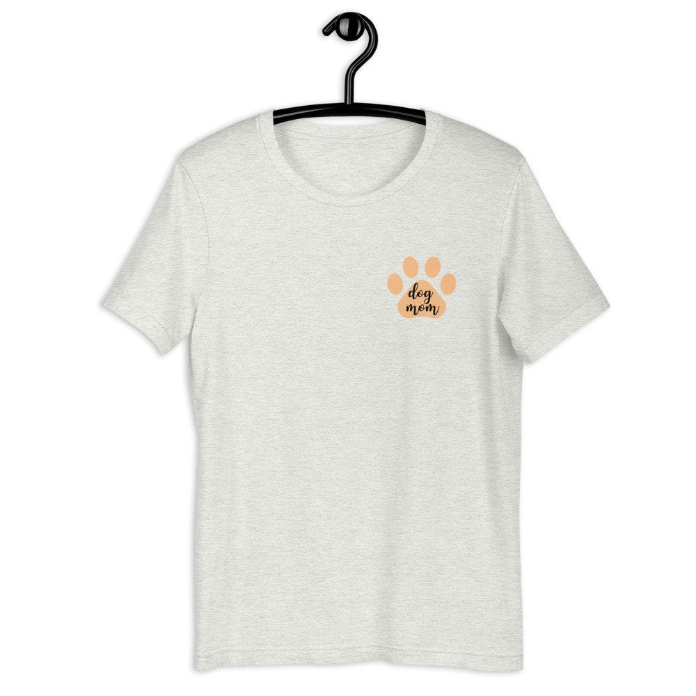 Dog mom orange paw Short-Sleeve Unisex T-Shirt, gift for her, mothers day