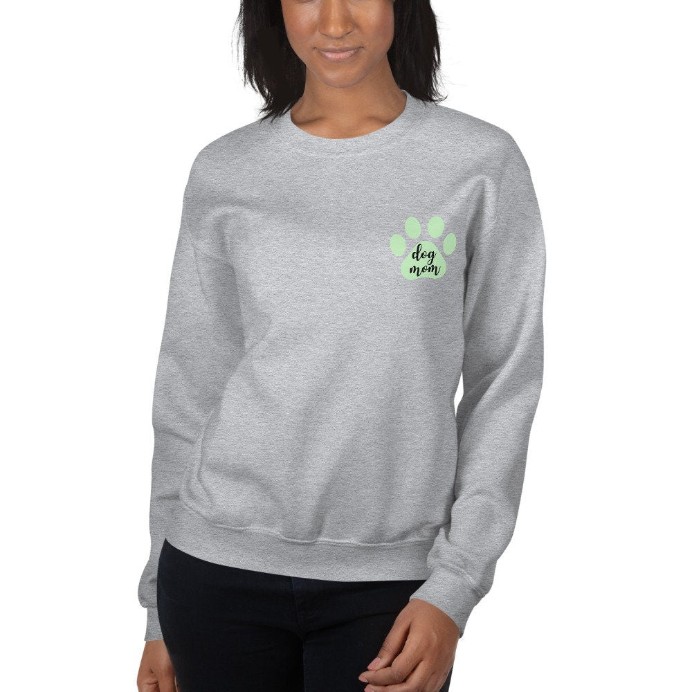 Dog mom green paw Unisex Sweatshirt, gift for her, mothers day