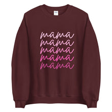 Load image into Gallery viewer, Pink script mama Unisex Sweatshirt, gift for her, mothers day
