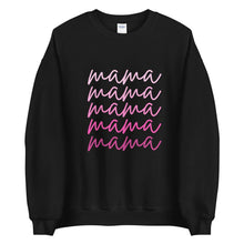 Load image into Gallery viewer, Pink script mama Unisex Sweatshirt, gift for her, mothers day
