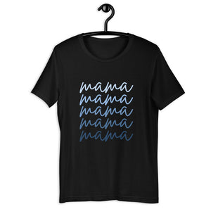 Blue script mama short-Sleeve Unisex T-Shirt, gift for her, mothers day