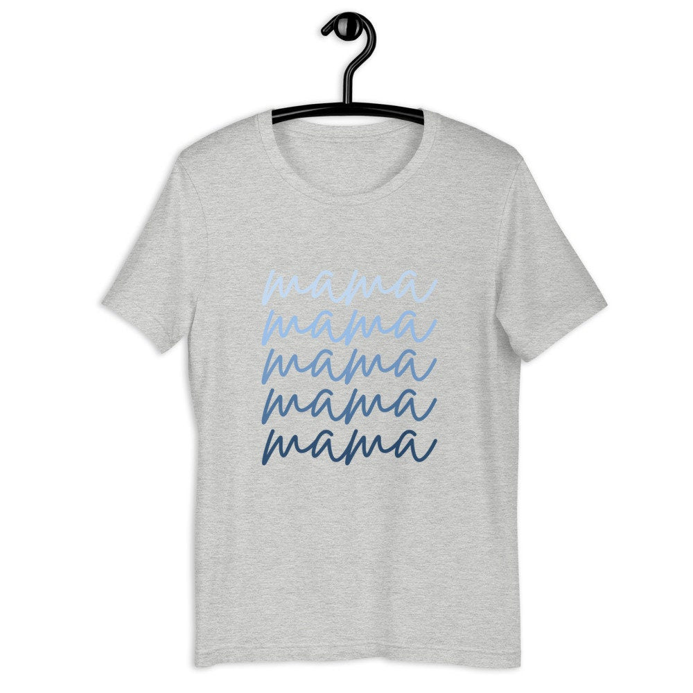 Blue script mama short-Sleeve Unisex T-Shirt, gift for her, mothers day