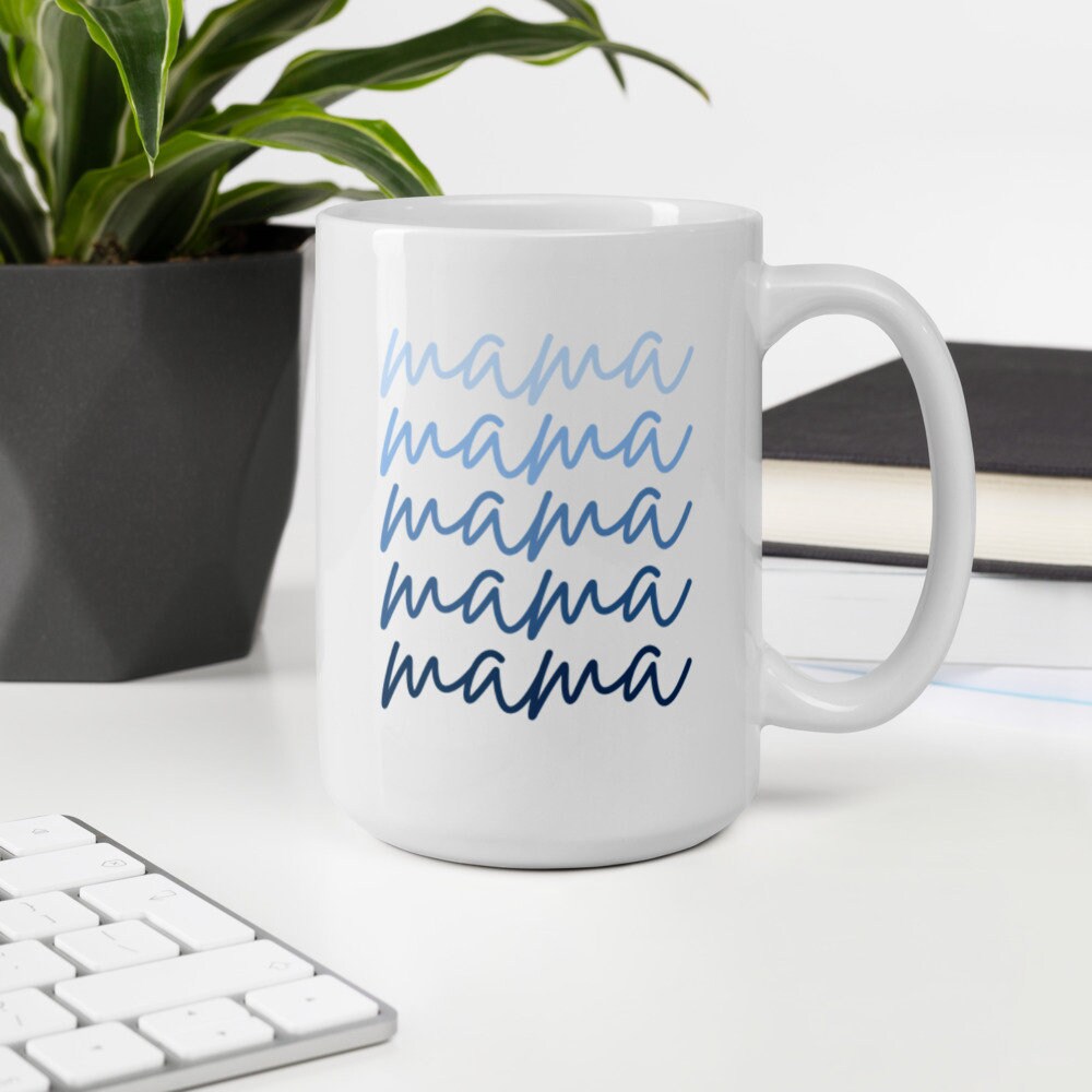 Blue script mama mug, gift for her, mothers day