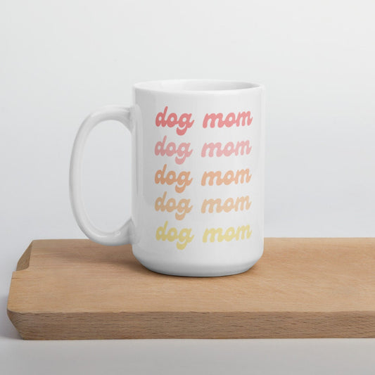 Dog mom colorful mug, gift for her, mothers day, cute mug