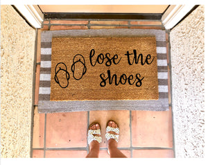 Lose the shoes flip flops doormat, summer doormat, cute doormat, beach doormat